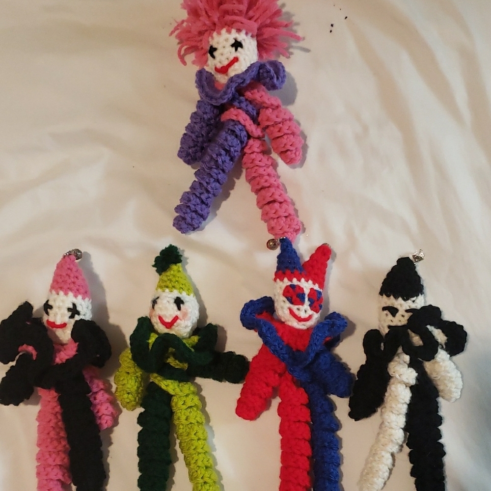 Vibrant Crochet Clown Doll Custom